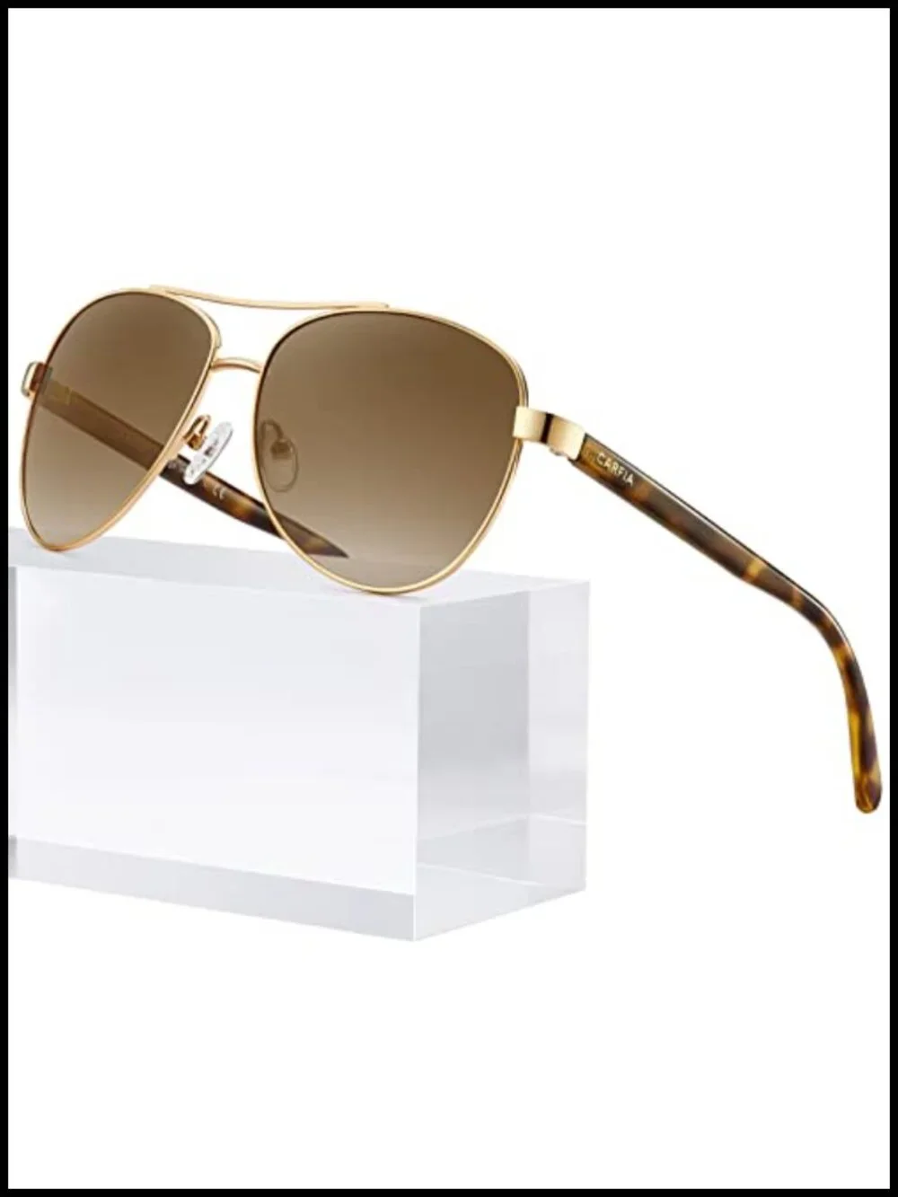 Polarized Aviator Sunglasses UV400 Protection Lightweight Acetate Arms Gift Set